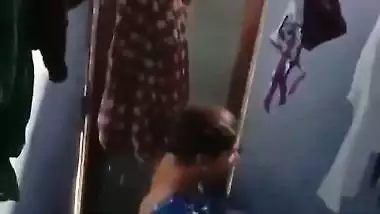 Spying Indian college girl in bathroom