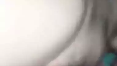 Pink cunt showing after fucking by a shy girl