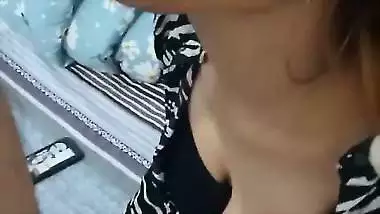 The man shoots a blowjob MMS of a whore sucking his cock