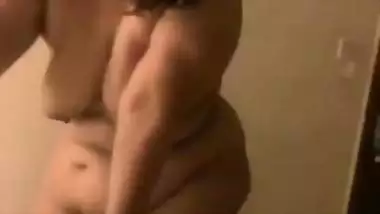 Huge boobs mommy walking naked in bedroom after fuck