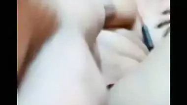 Cute girlfriend black pussy fingering on viral video call