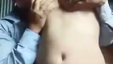 Pervert sucks juicy boobs and fucks the girl in desi sex MMS