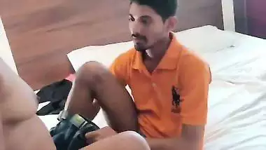 Horny girl seduces the waiter and fucks him hard