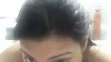 Young and horny girl enjoys with a big dildo